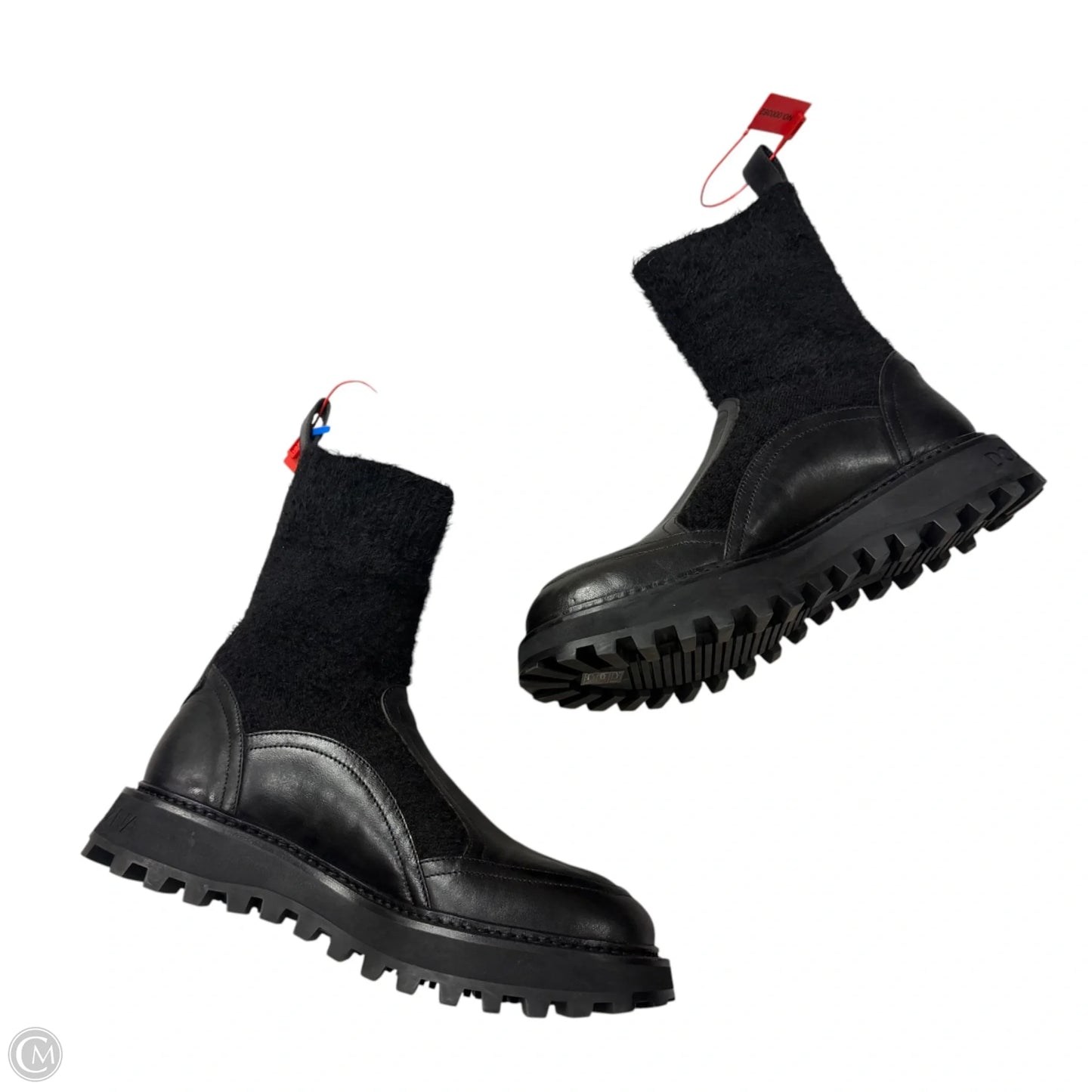 Boots Luxury Designer By Dolce And Gabbana In Black, Size: 9.5