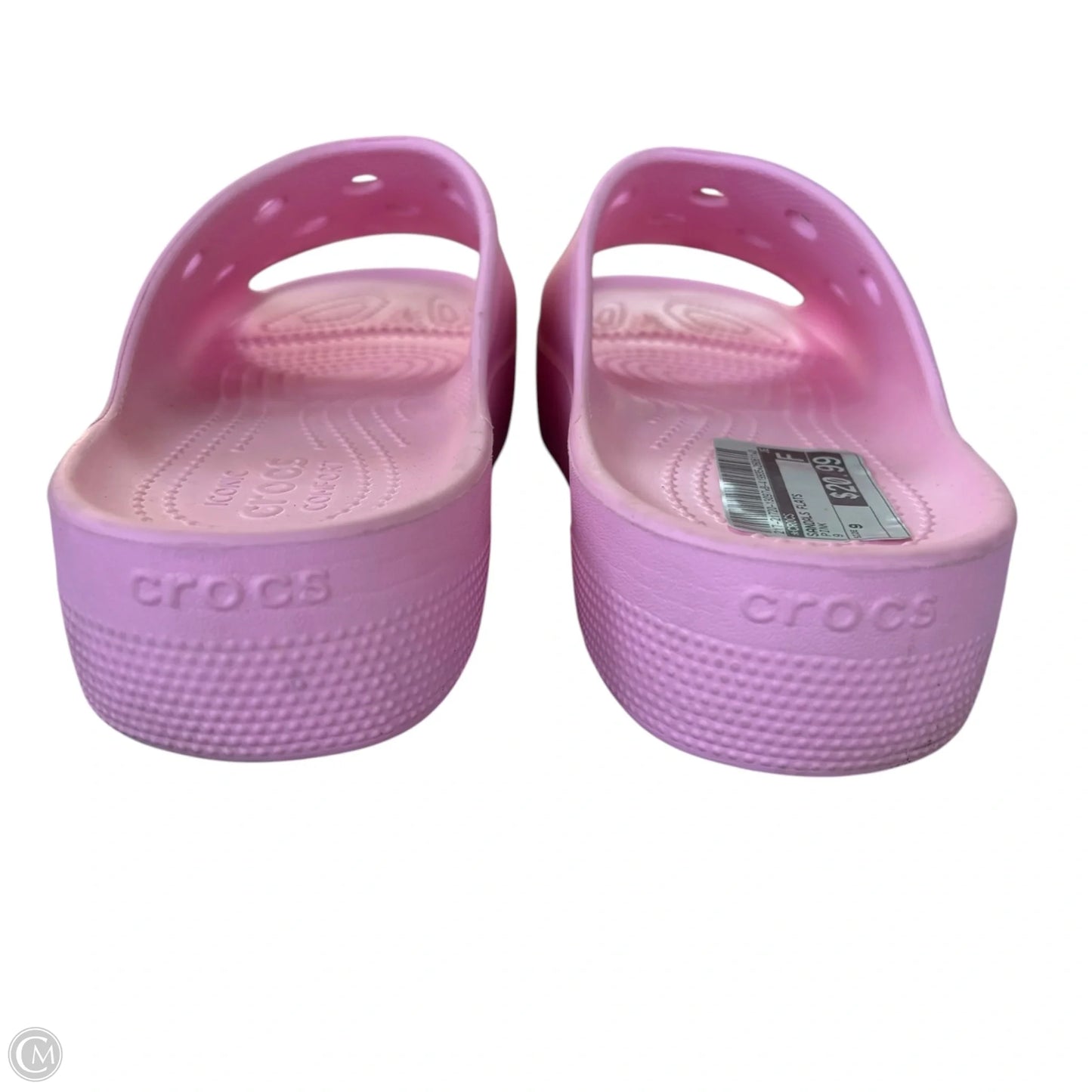 Sandals Flats By Crocs In Pink, Size: 9