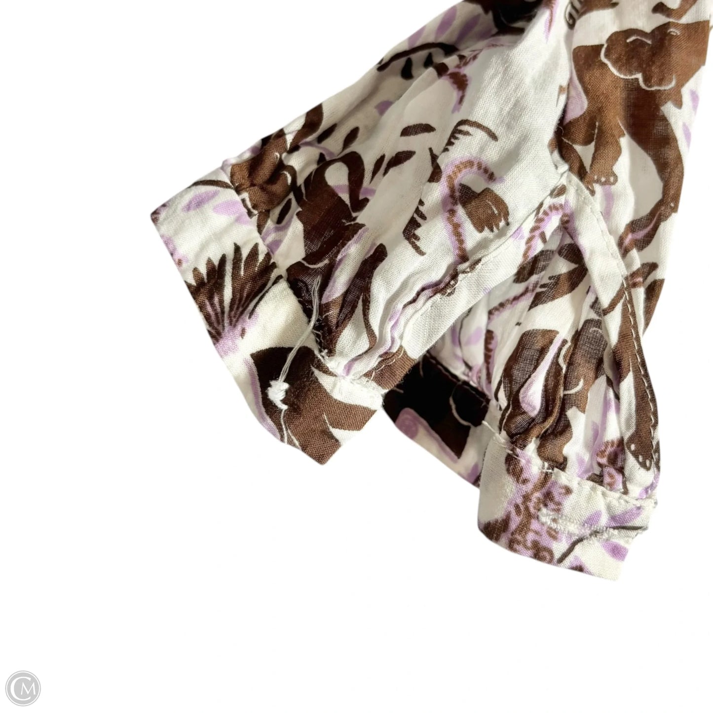 Top Long Sleeve Designer By Tory Burch In Brown & White, Size: S