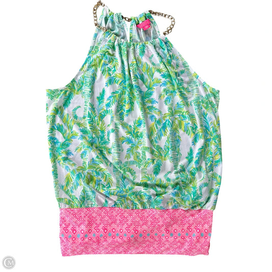 Top Sleeveless Designer By Lilly Pulitzer In Green & White, Size: Xl