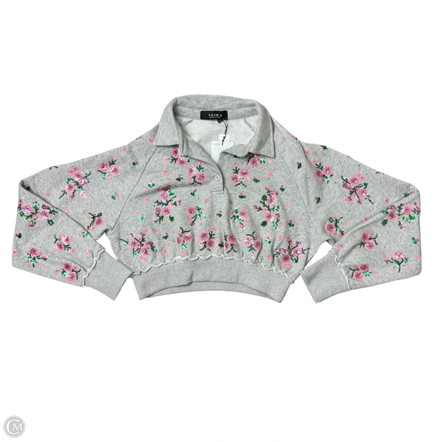 Sweatshirt Crewneck By Akira In Grey, Size: M
