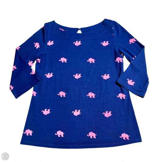 Top 3/4 Sleeve Designer By Lilly Pulitzer In Black & Pink, Size: M
