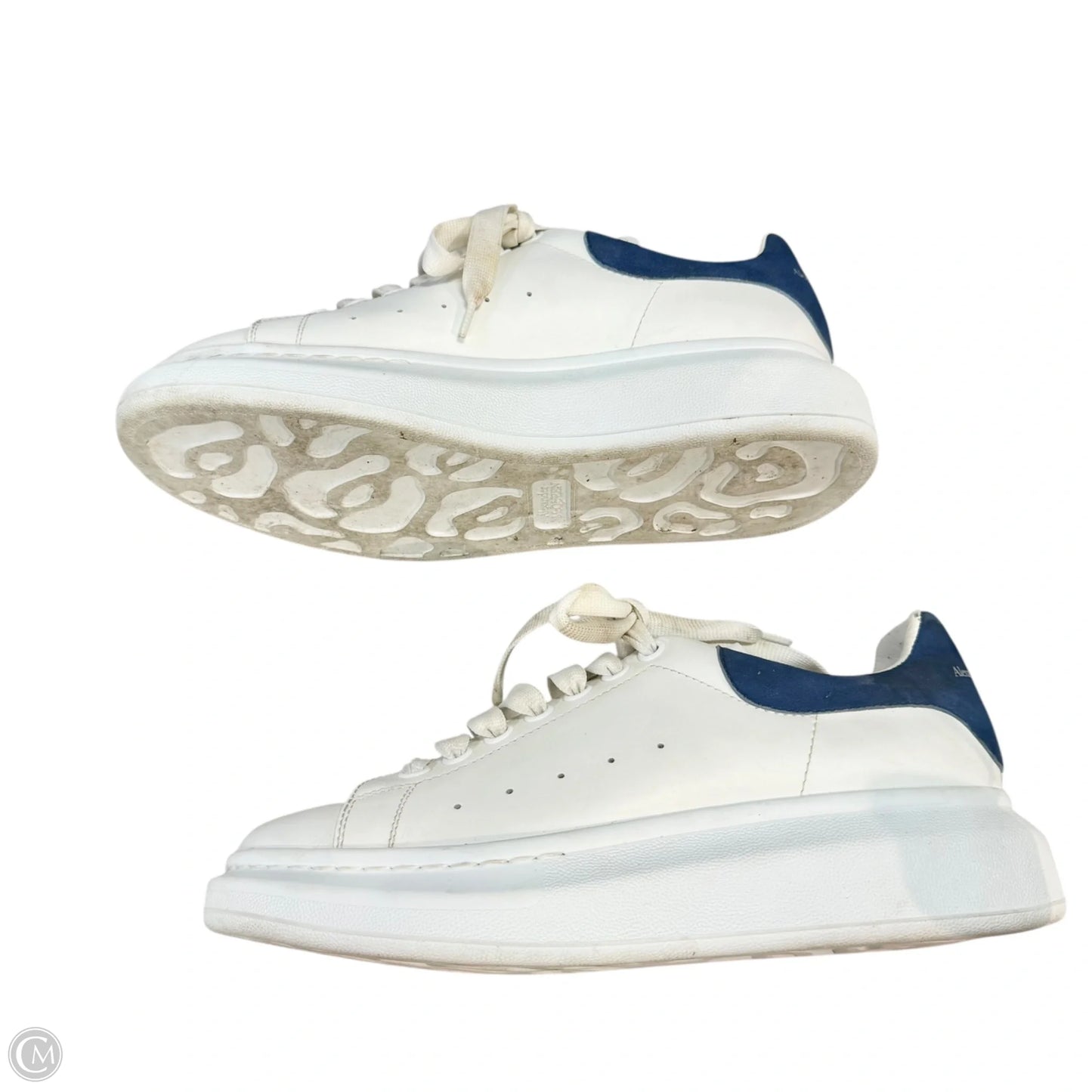 Shoes Luxury Designer By Alexander Mcqueen In Blue & White, Size: 9.5