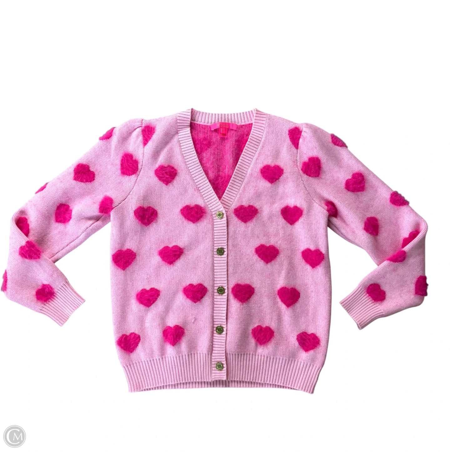Sweater Cardigan Designer By Lilly Pulitzer In Pink, Size: L
