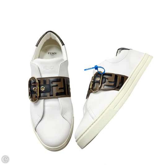 Shoes Luxury Designer By Fendi In White, Size: 9.5