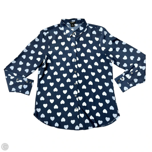 Top Long Sleeve By Ann Taylor In Blue, Size: S