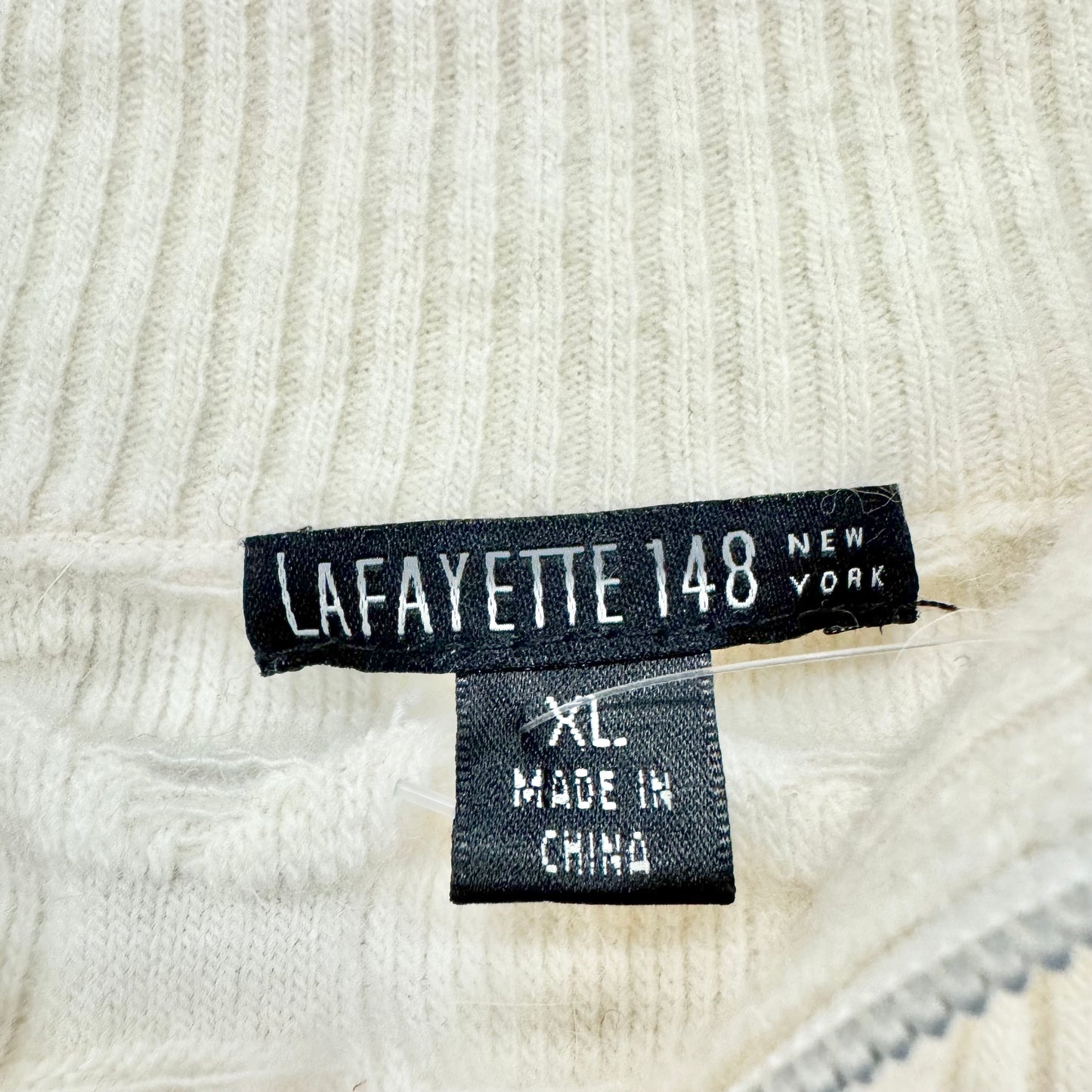 Sweater Cardigan Designer By Lafayette 148 In Cream, Size: Xl