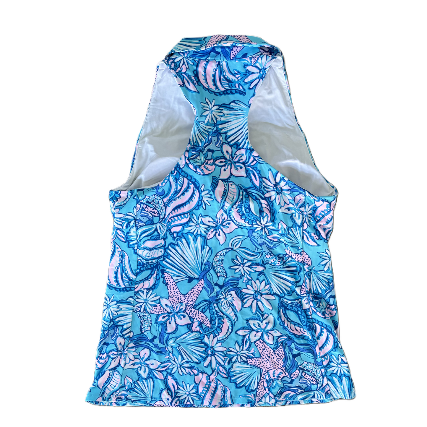 Top Sleeveless Designer By Lilly Pulitzer In Blue & Pink, Size: M