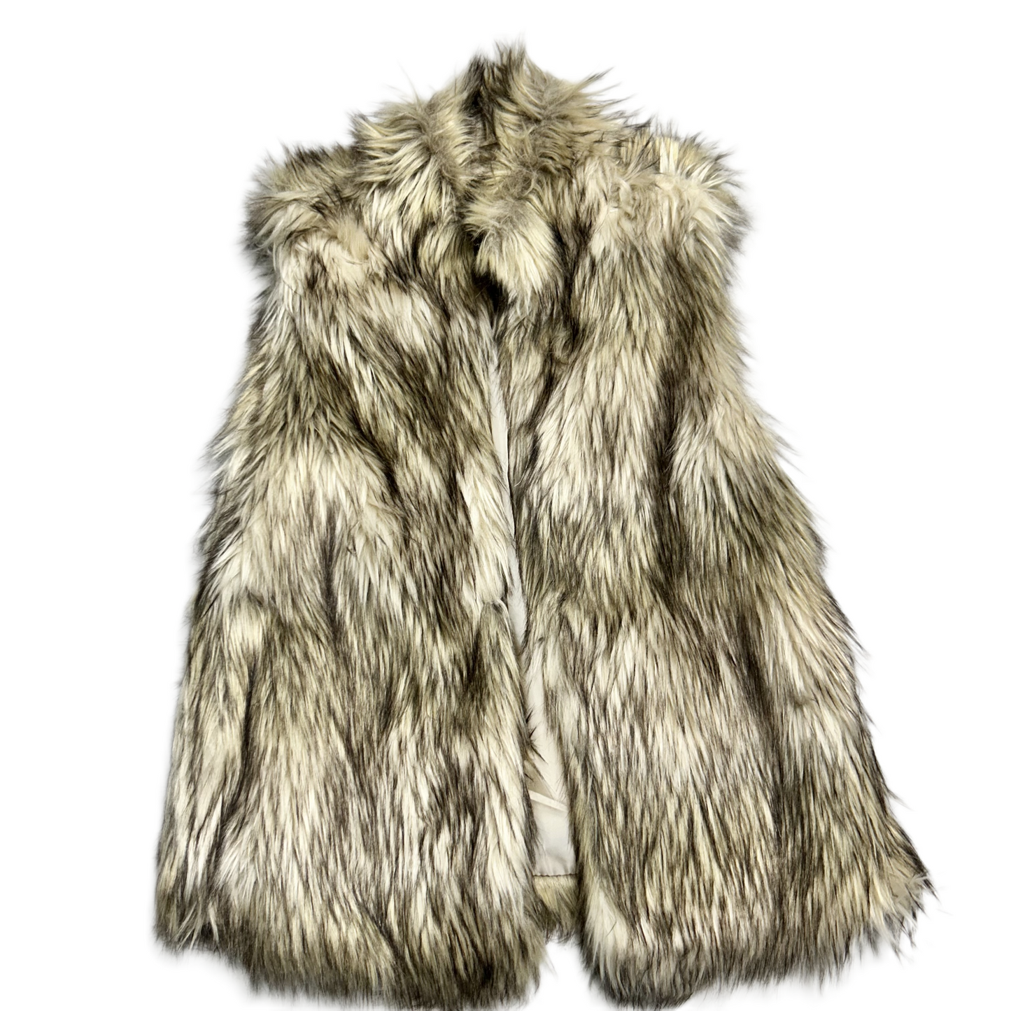 Vest Faux Fur & Sherpa By Guess In Tan, Size: L