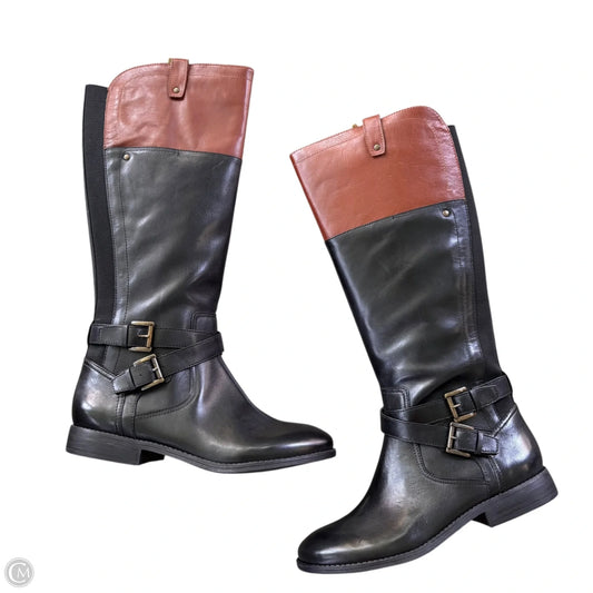 Boots Knee Flats By Marc Fisher In Black & Brown, Size: 10