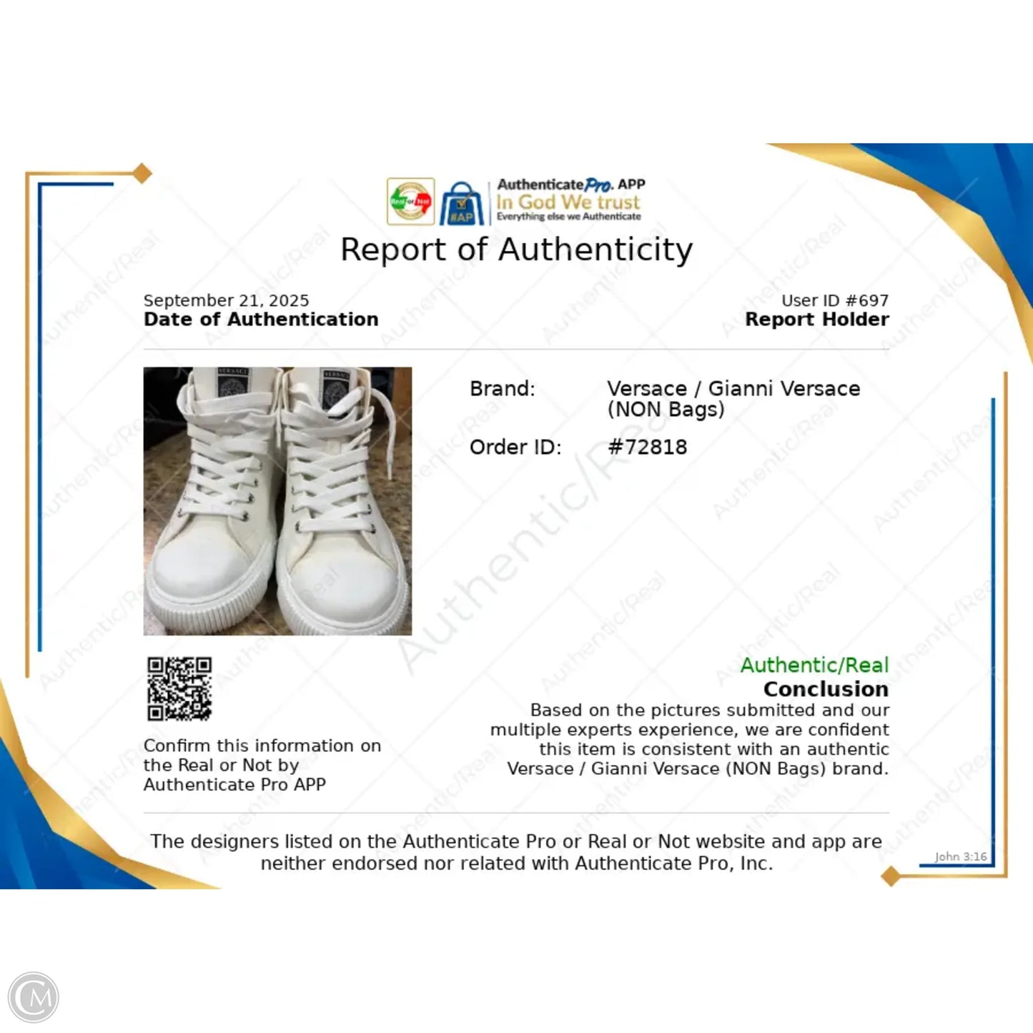 Shoes Luxury Designer By Versace In White, Size: 6.5