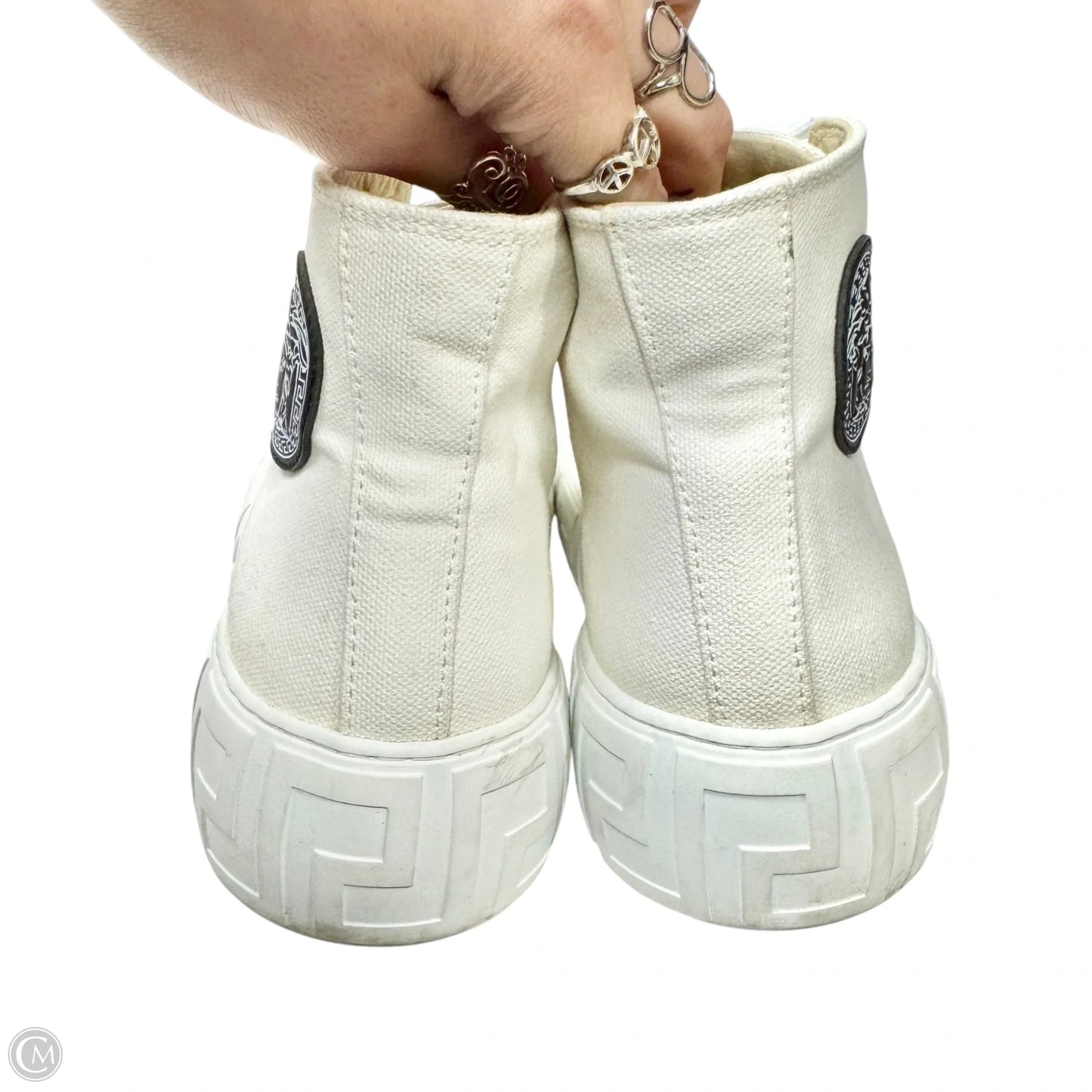 Shoes Luxury Designer By Versace In White, Size: 6.5