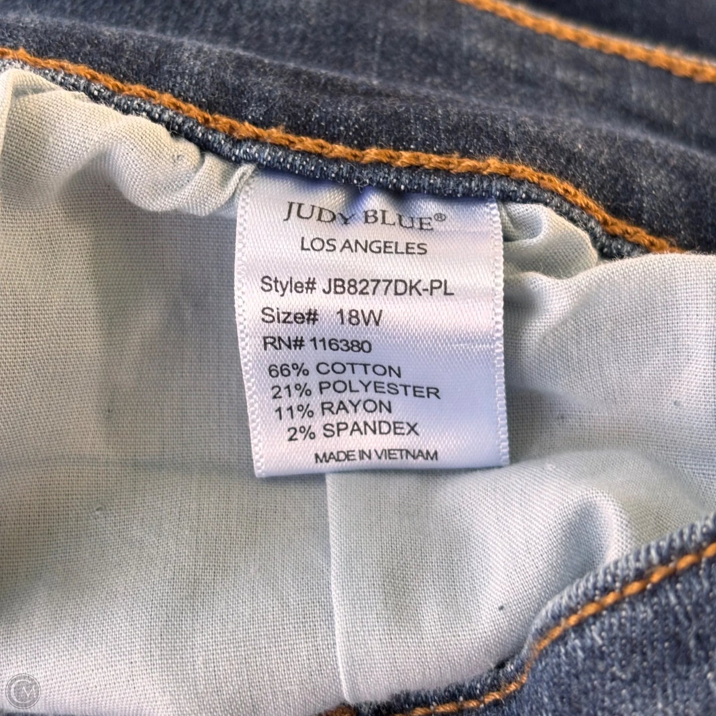Jeans Straight By Judy Blue In Blue Denim, Size: 18
