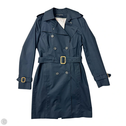 Coat Trench Coat By Brooks Brothers In Blue, Size: XS