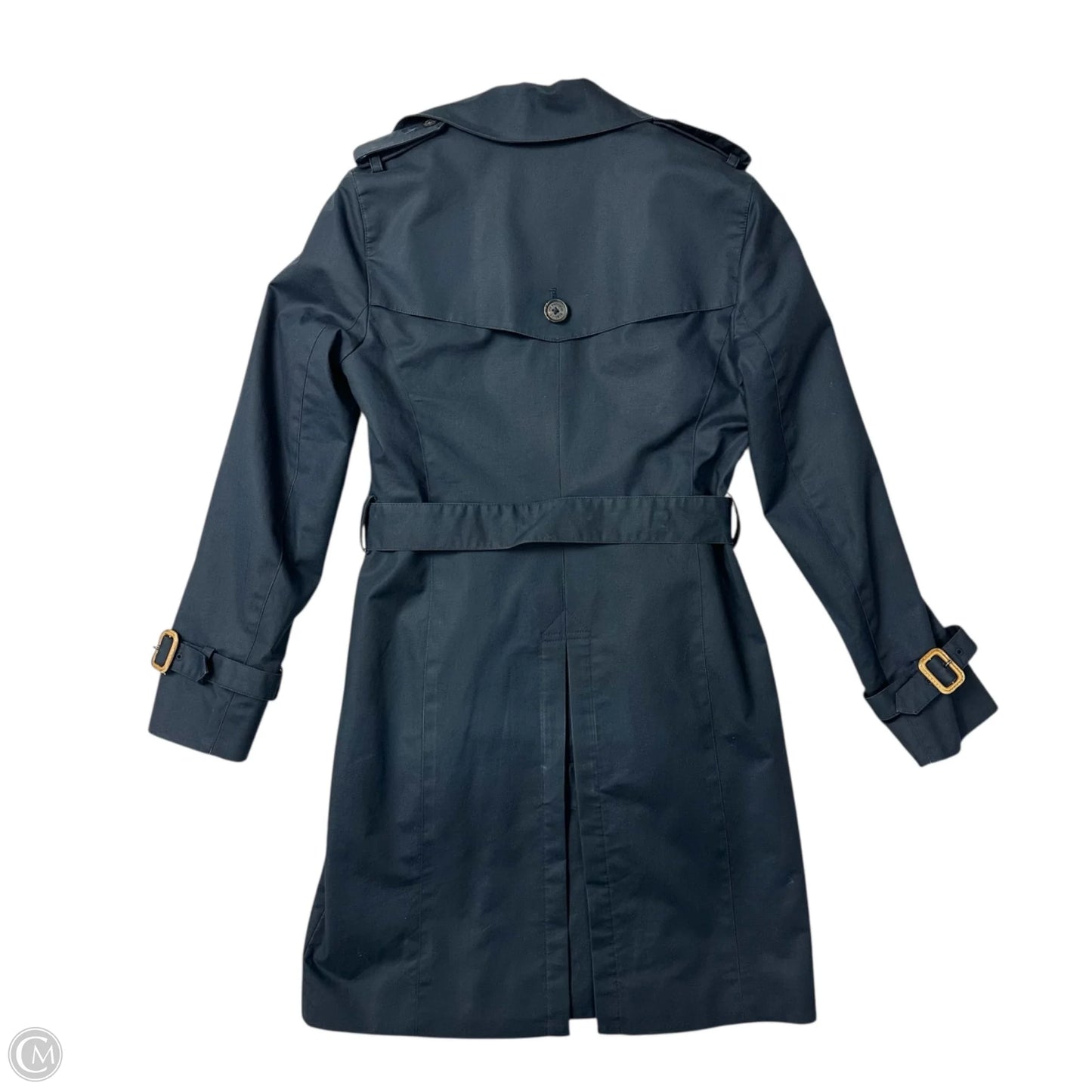 Coat Trench Coat By Brooks Brothers In Blue, Size: XS