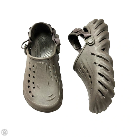Sandals Flats By Crocs In Brown, Size: 9