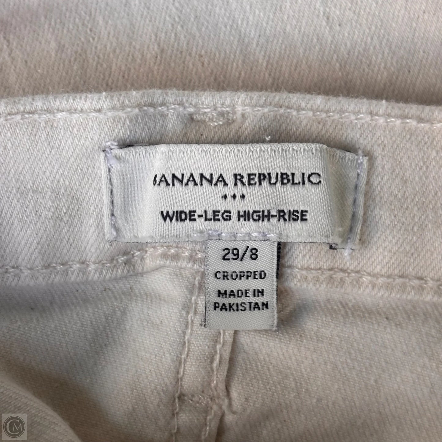 Jeans Wide Leg By Banana Republic In White, Size: 8