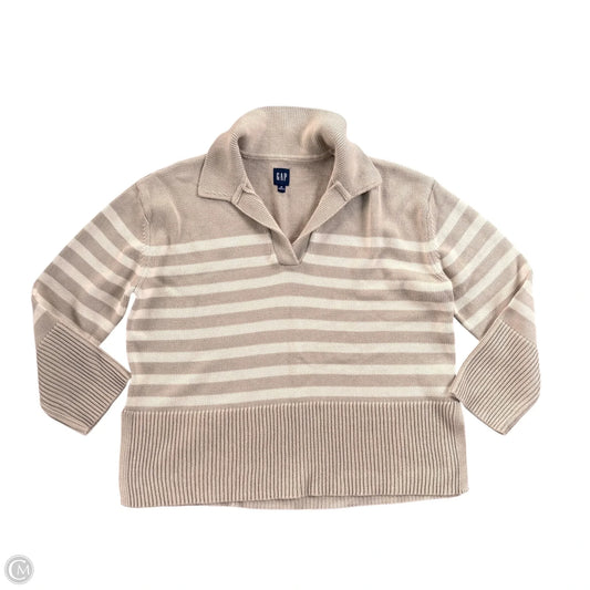 Sweater By Gap In Brown & Cream, Size: M