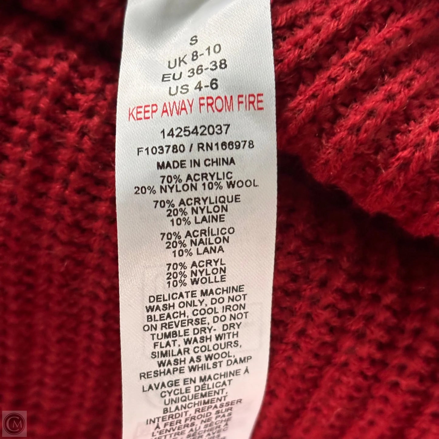 Sweater By Topshop In Red, Size: S