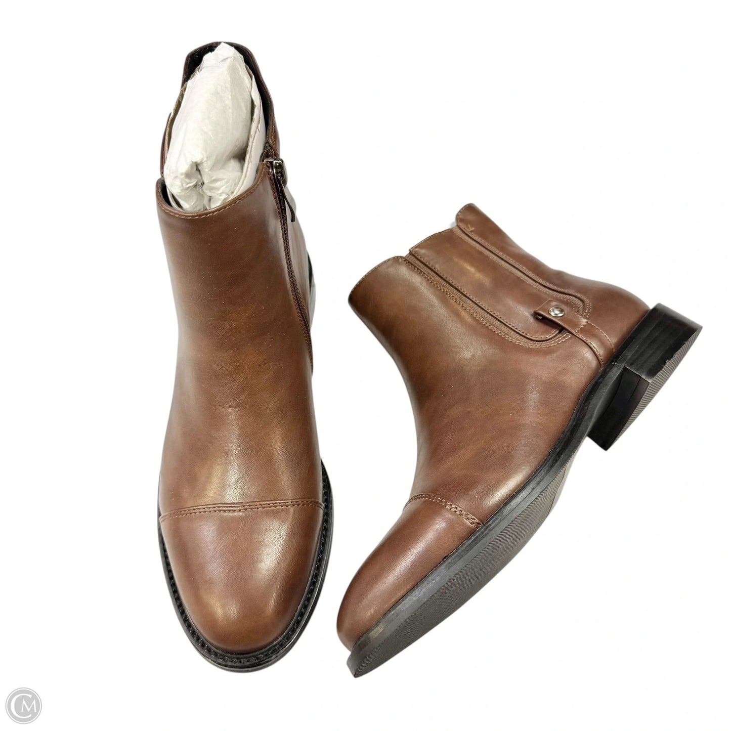 Boots Ankle Flats By London Rebel In Brown, Size: 6.5