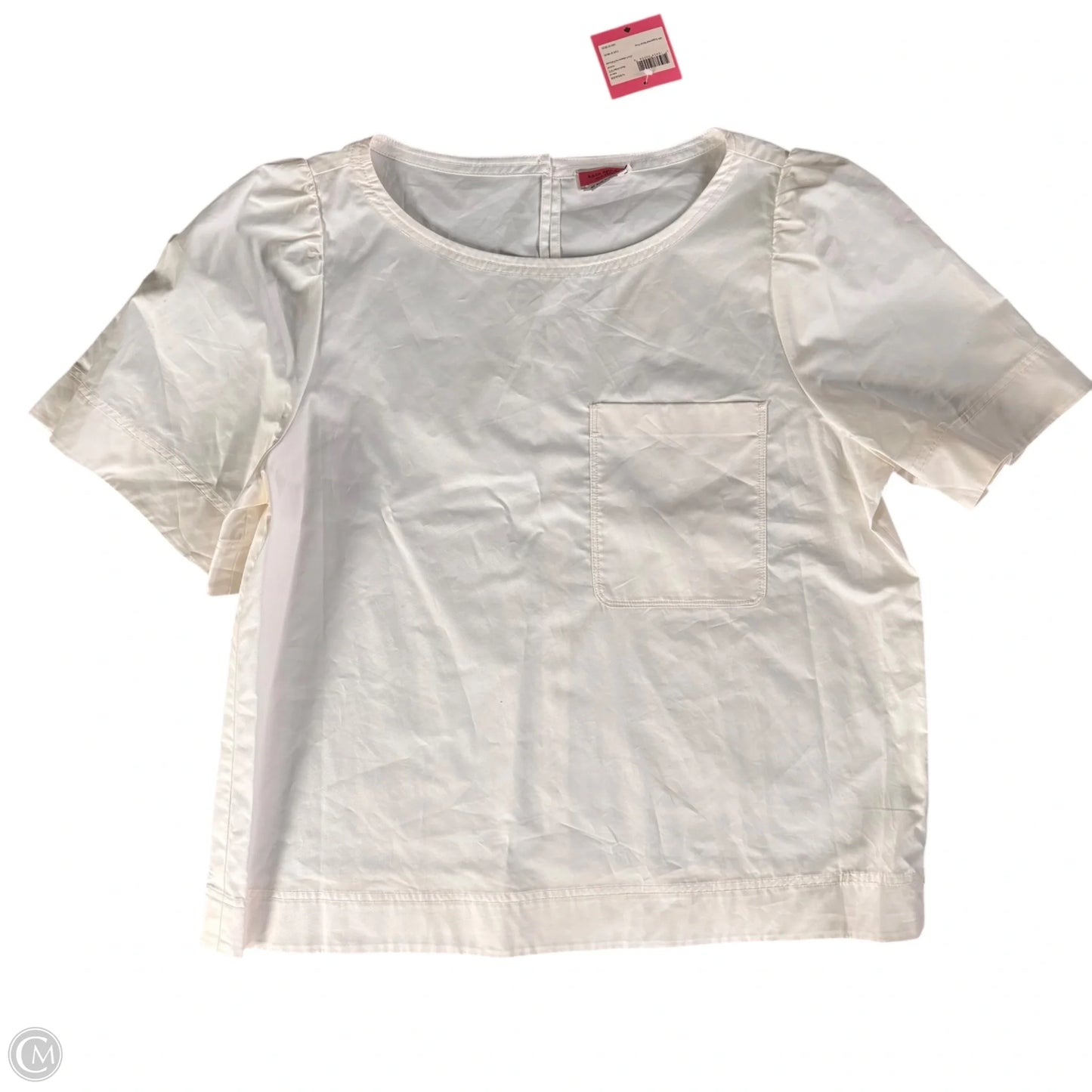 Top Short Sleeve Designer By Kate Spade In White, Size: Xl