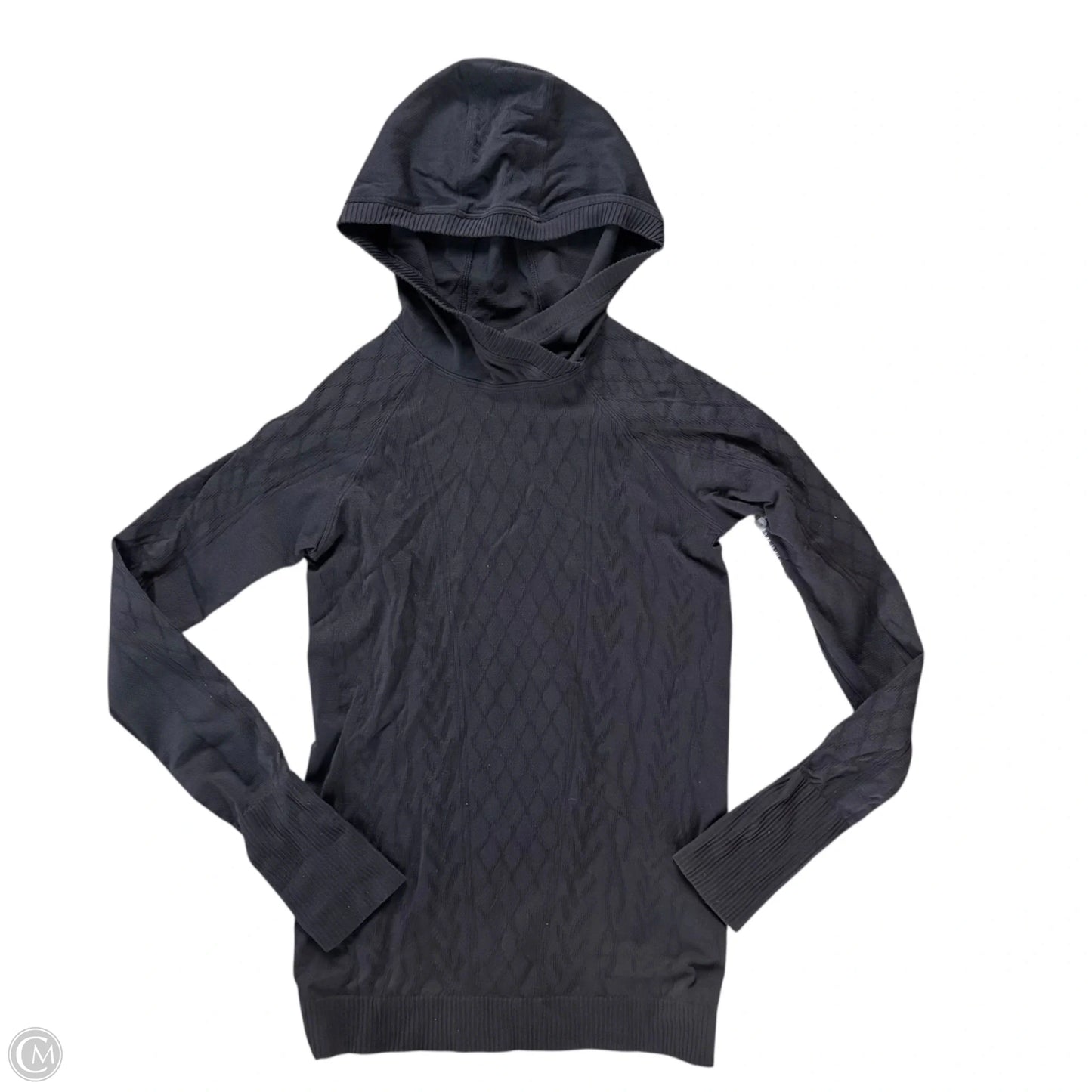 Athletic Top Long Sleeve Hoodie By Lululemon In Black, Size: M