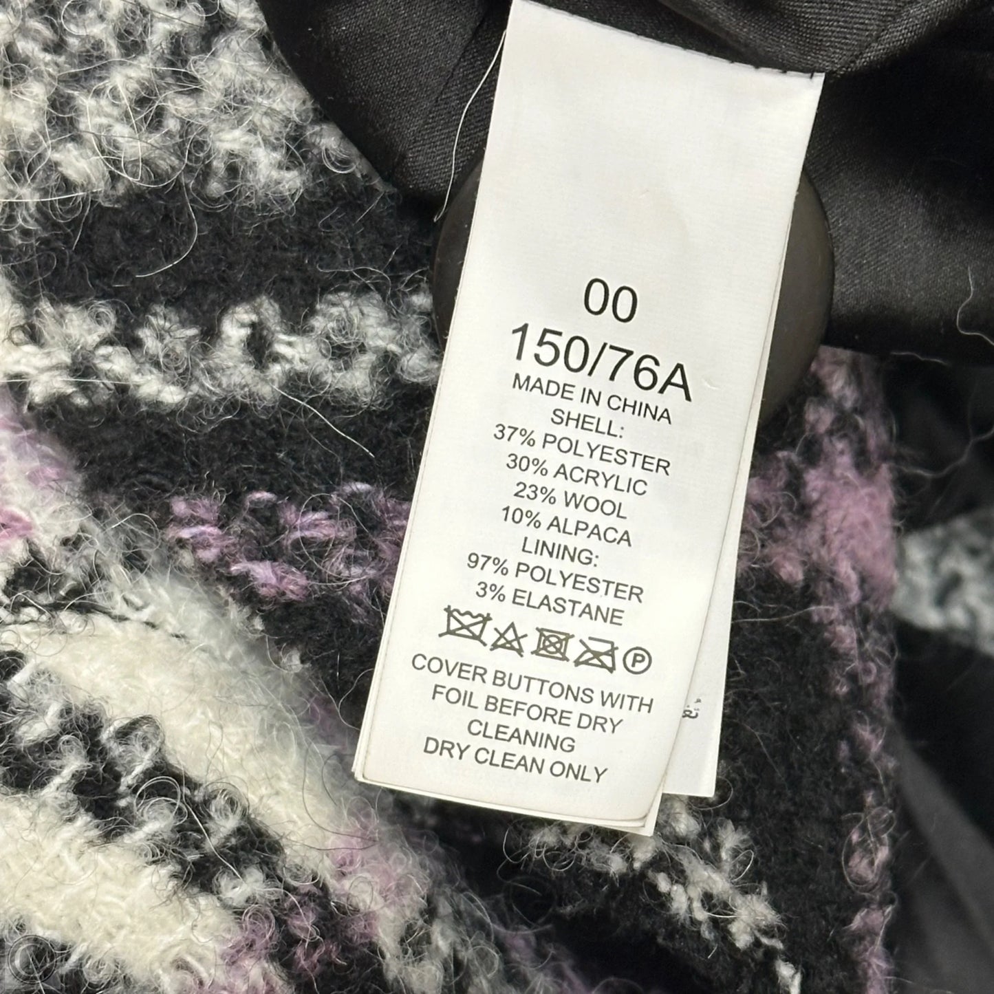 Coat Designer By Kate Spade In Black & Purple, Size: Xs