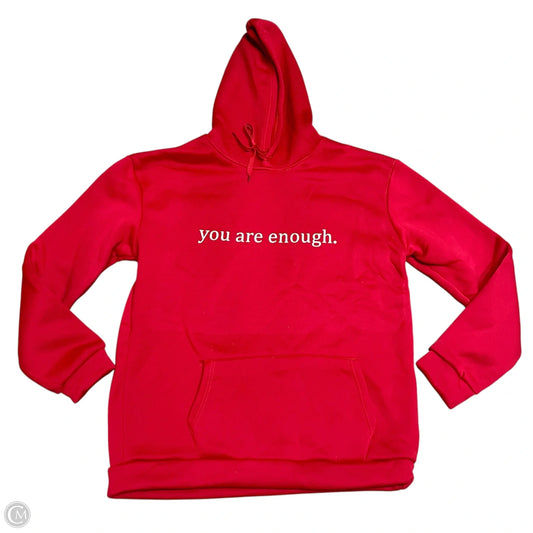 Sweatshirt Hoodie By You Are Enough In Red, Size: Xl