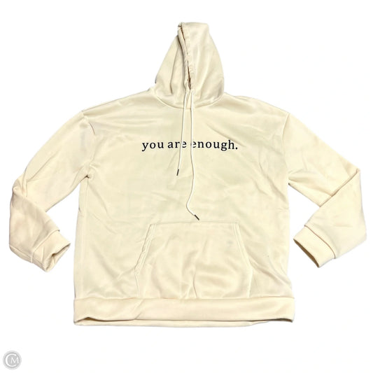 Sweatshirt Hoodie By You Are Enough In White, Size: 2x