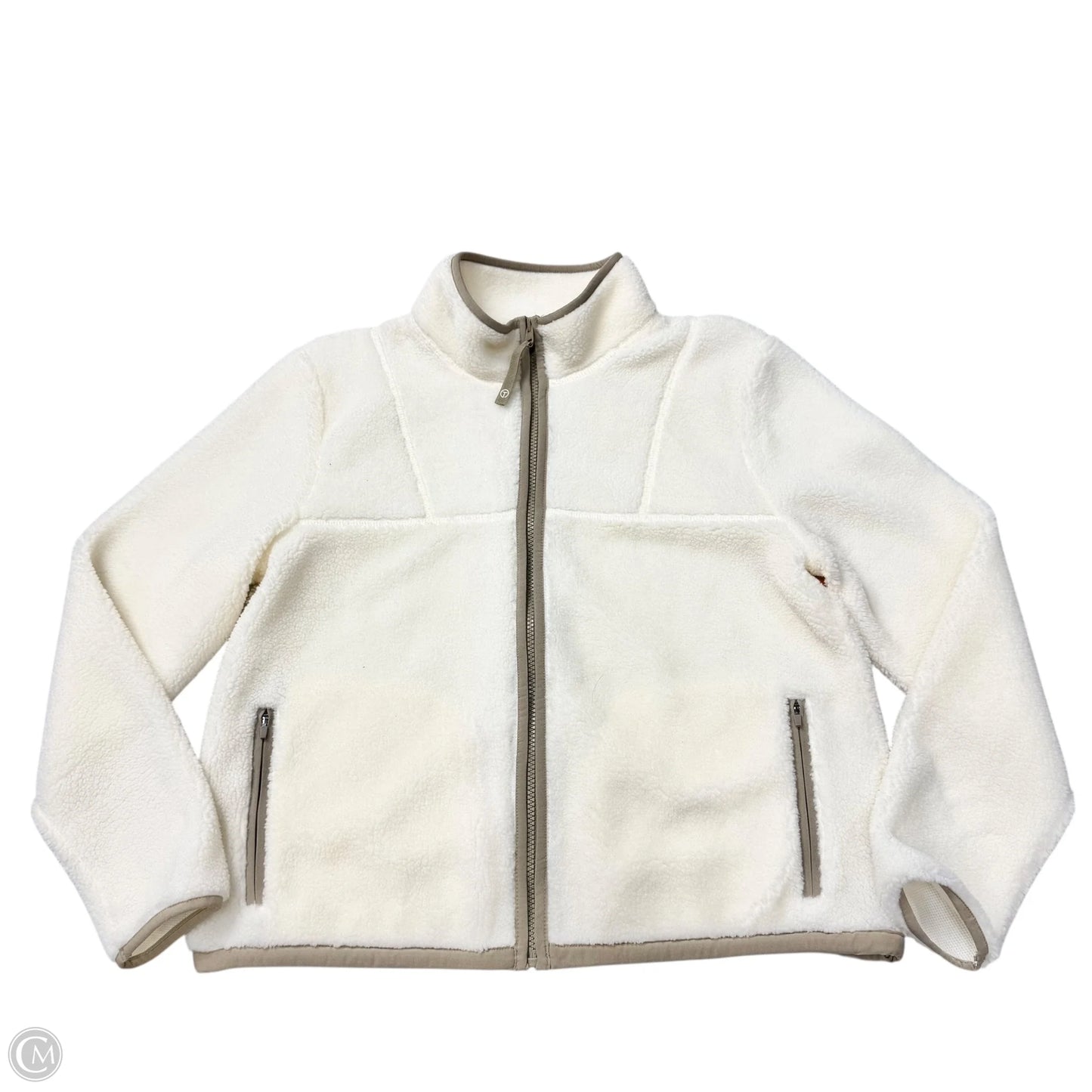 Jacket Fleece By Talbots In Cream, Size: Mp