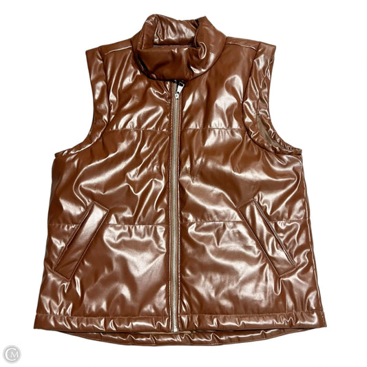 Vest Puffer & Quilted By Vigoss In Brown, Size: L