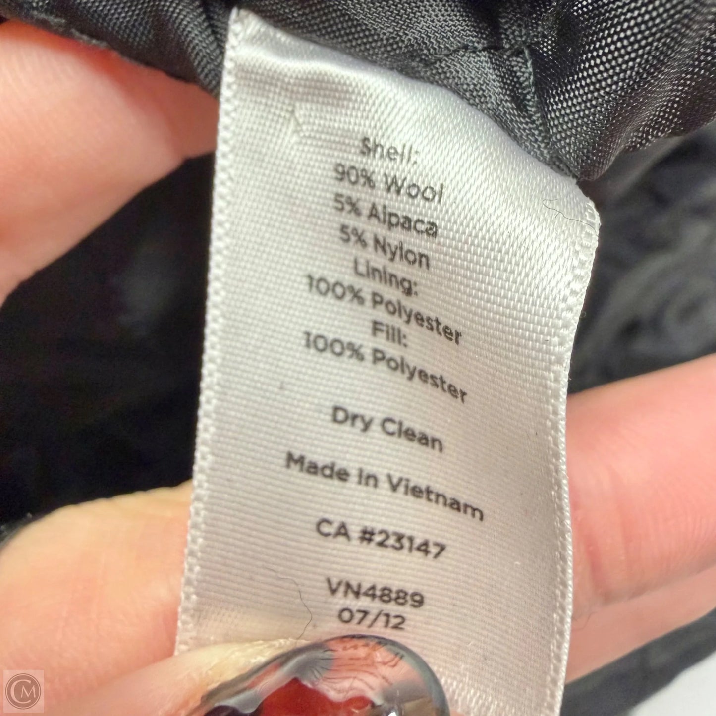 Coat Peacoat By Talbots In Black, Size: Xl