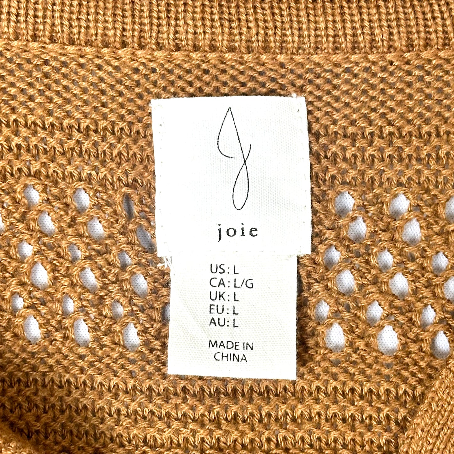 Sweater Short Sleeve By Joie In Brown, Size: L