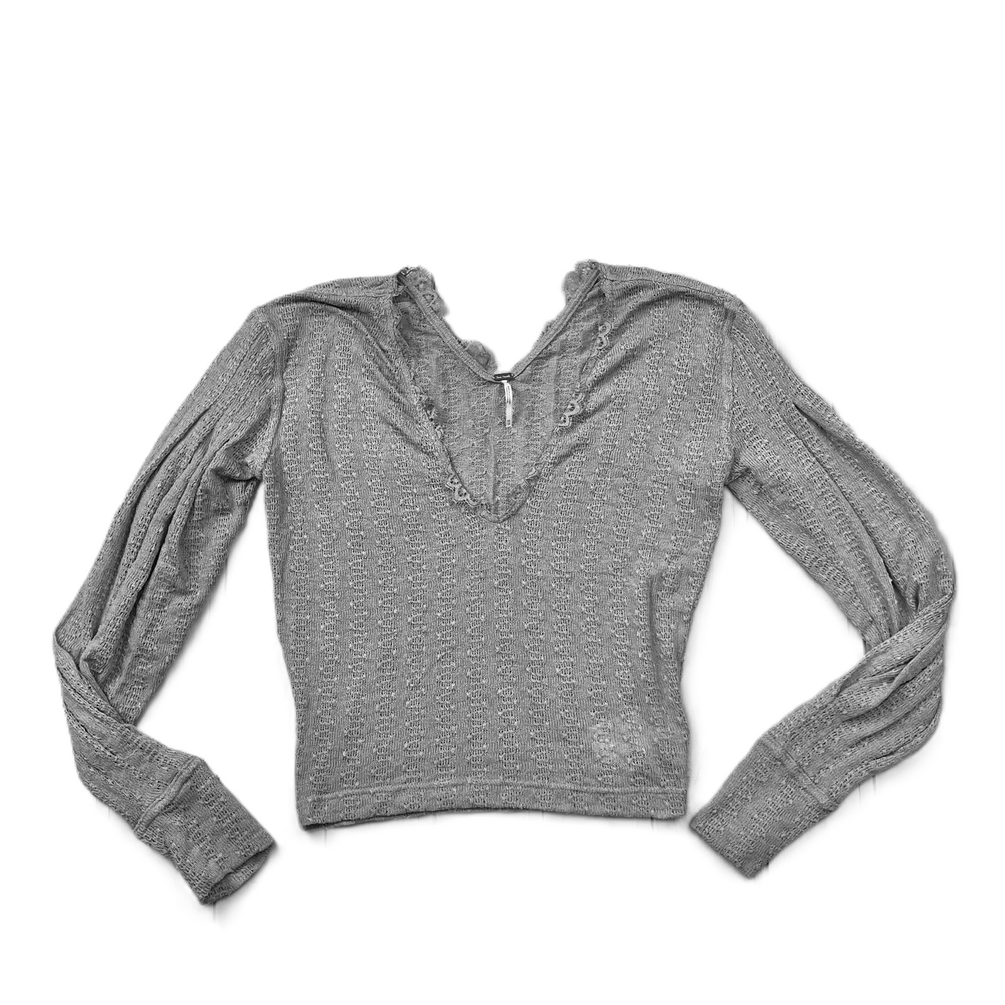 Grey Top Long Sleeve By Free People, Size: Xs