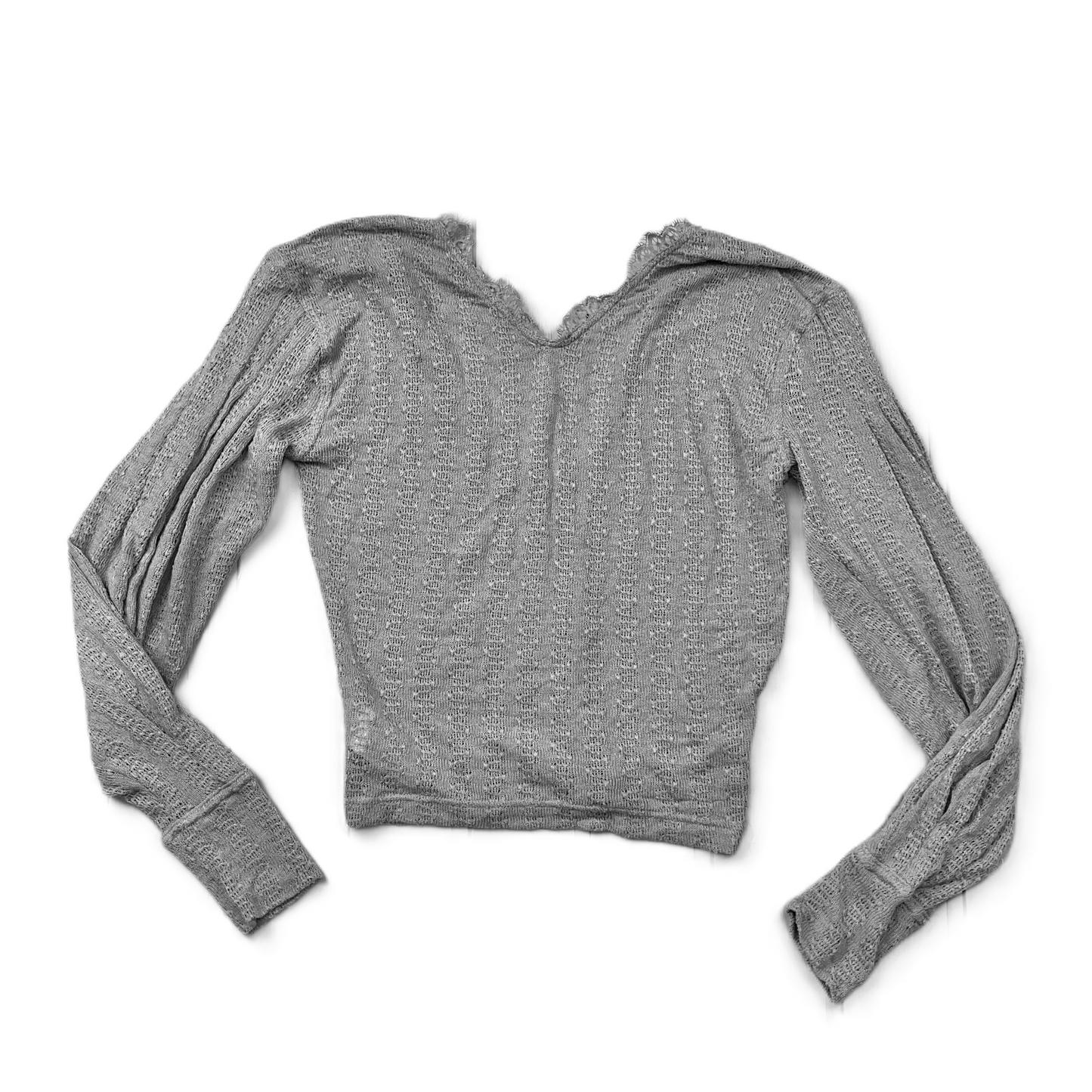 Grey Top Long Sleeve By Free People, Size: Xs