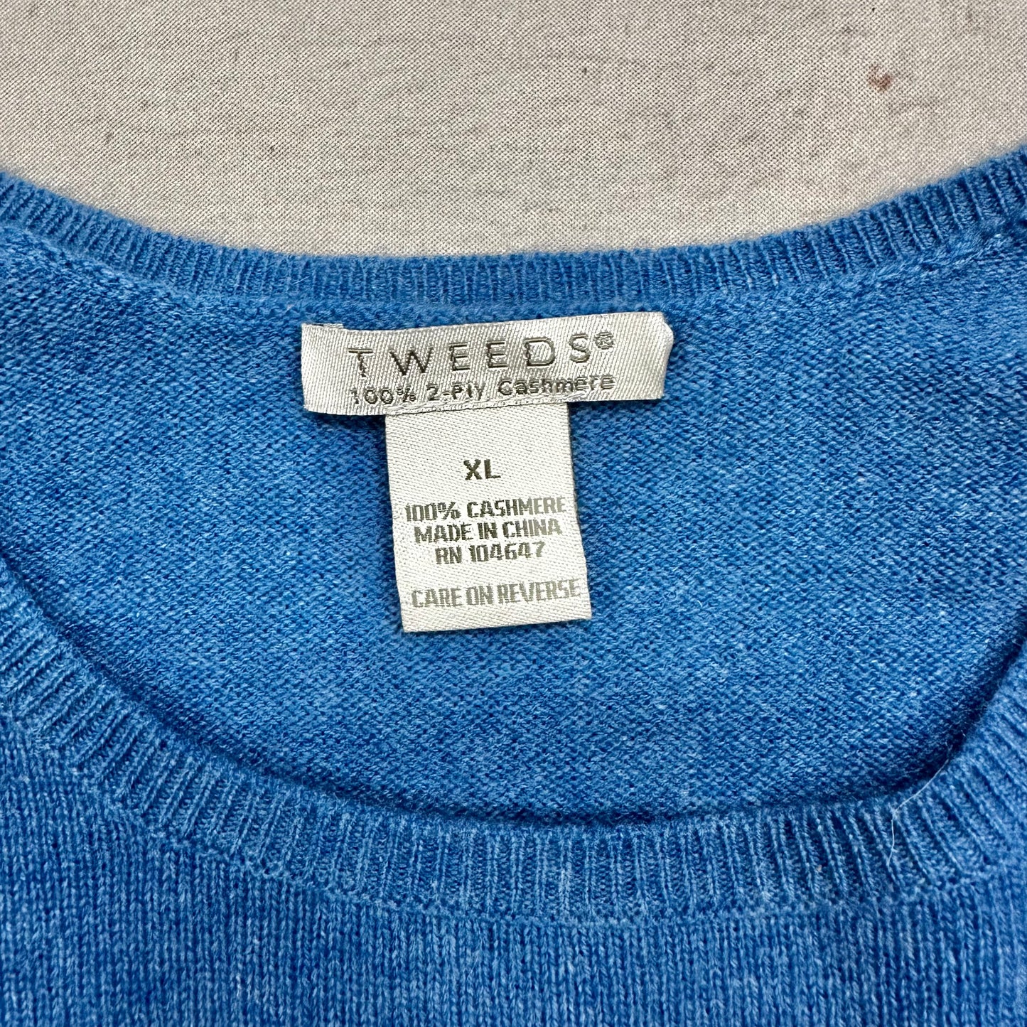 Sweater Cashmere By Tweeds In Blue, Size: Xl