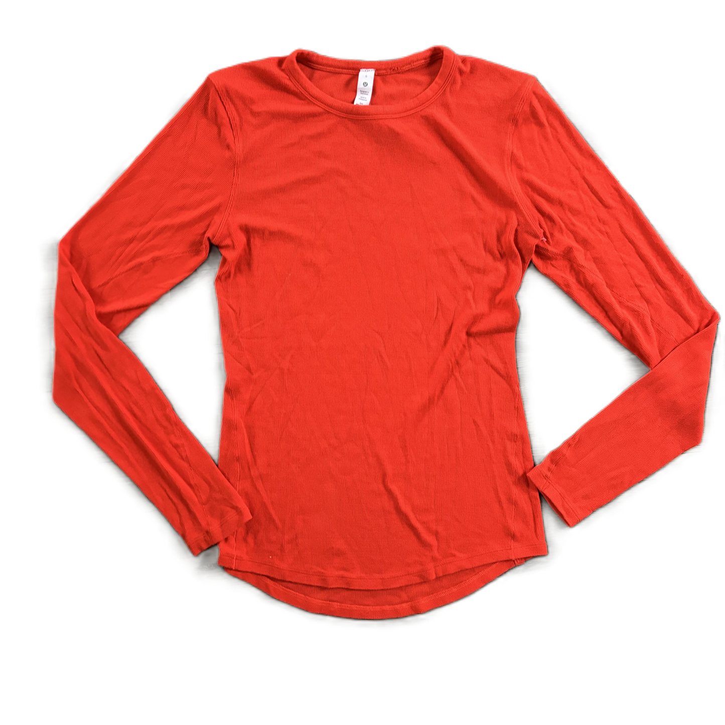 Athletic Top Long Sleeve Crewneck By Lululemon In Orange, Size: 6