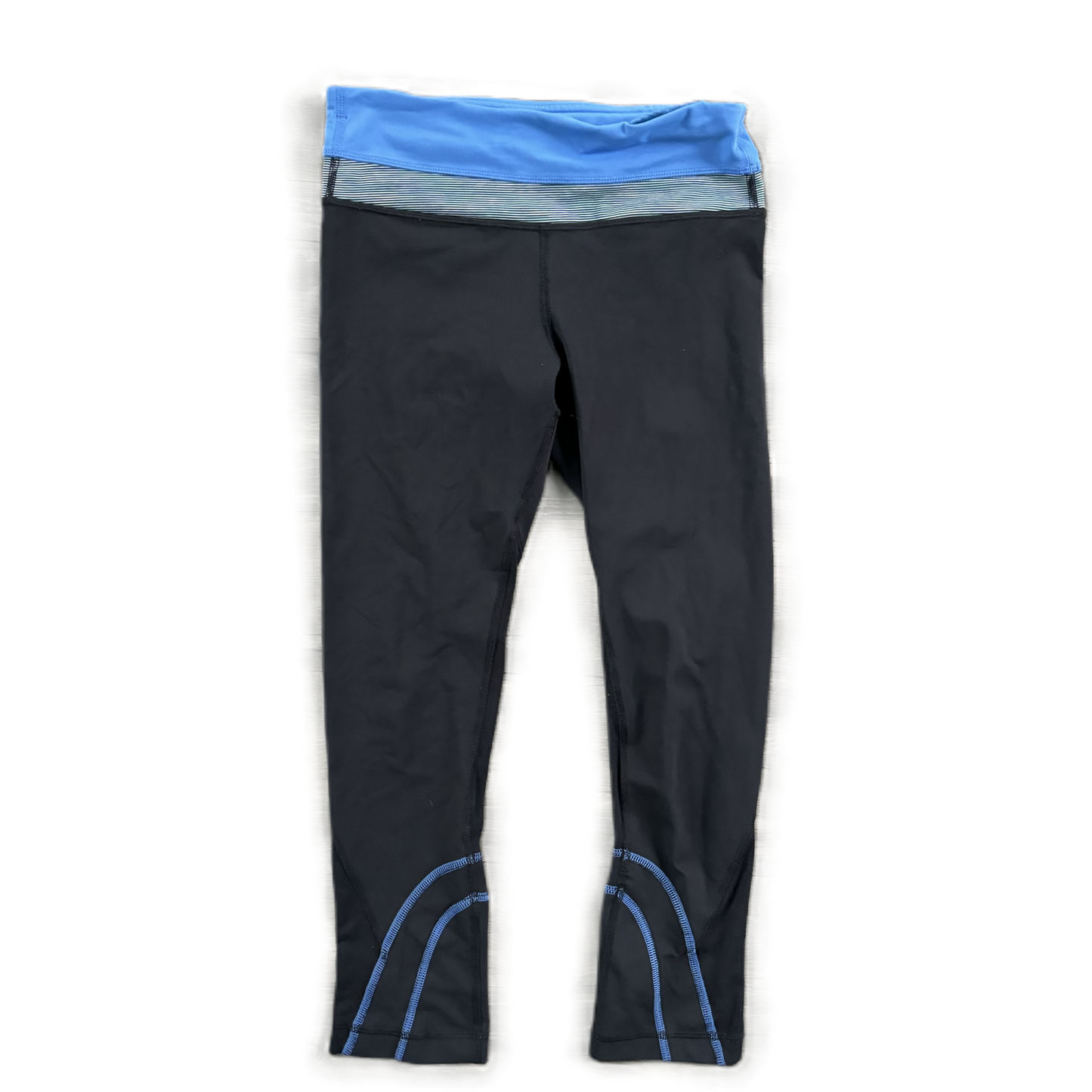 Athletic Leggings Capris By Lululemon In Black & Blue, Size: 4