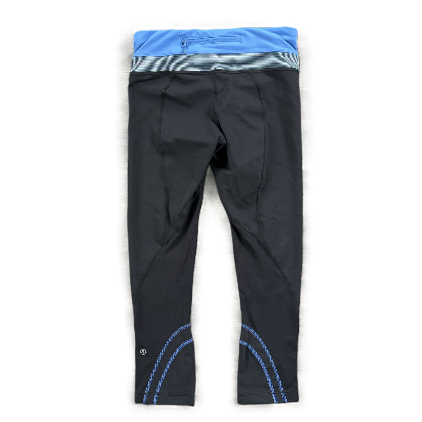 Athletic Leggings Capris By Lululemon In Black & Blue, Size: 4