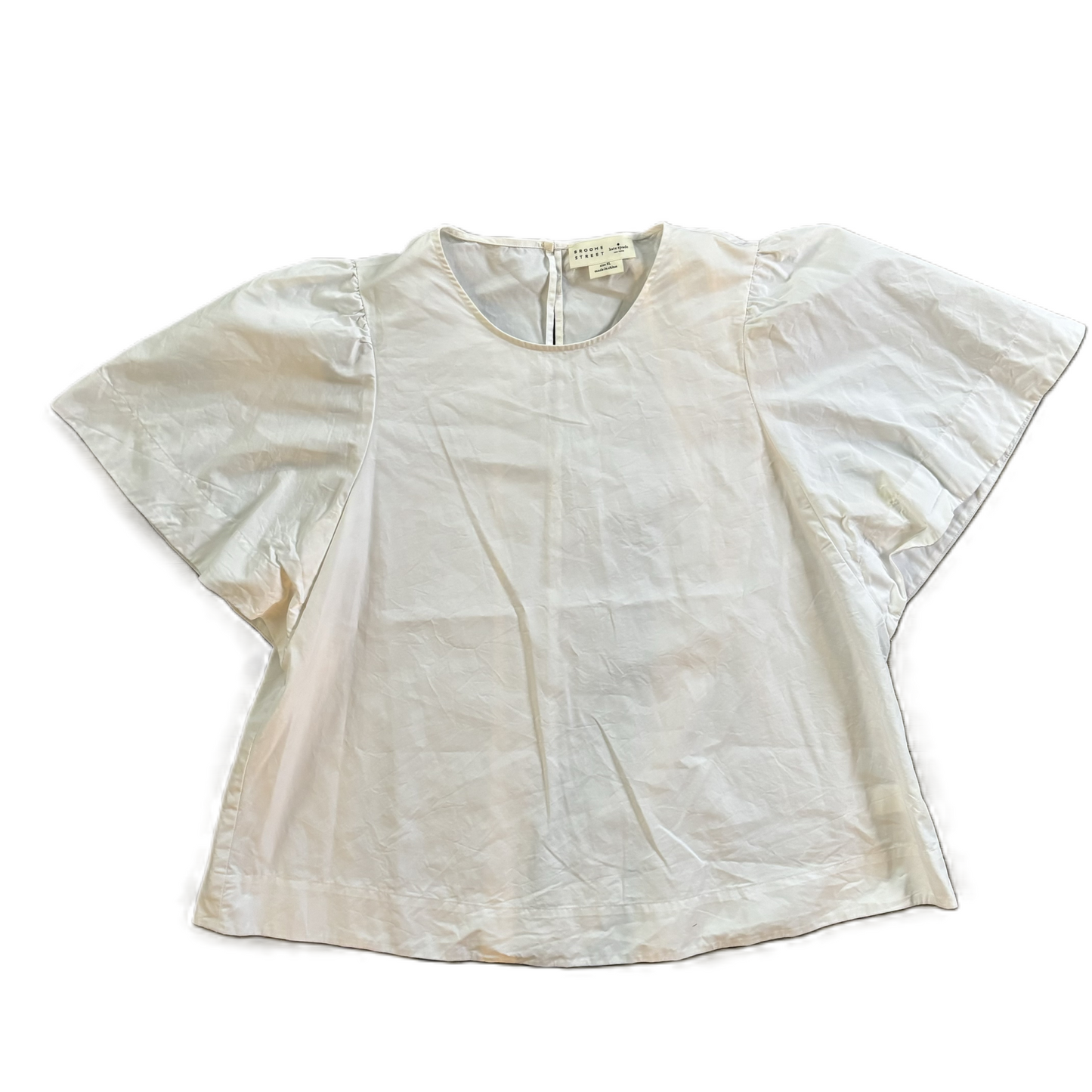 Top Short Sleeve Designer By Kate Spade In White, Size: Xl