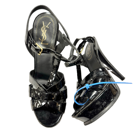 Sandals Luxury Designer By Yves Saint Laurent In Black, Size: 7.5