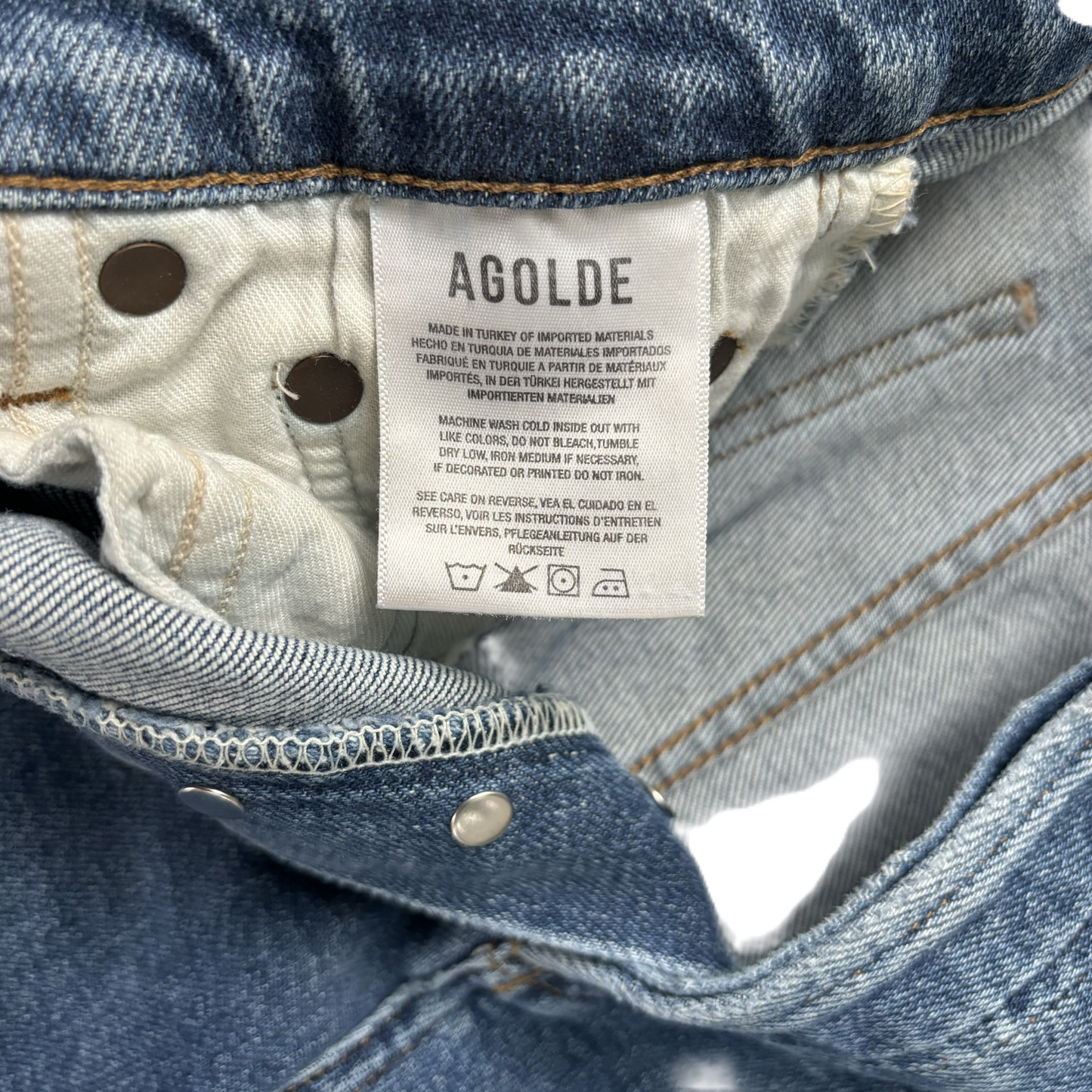 Jeans Straight By Agolde In Blue Denim, Size: 2