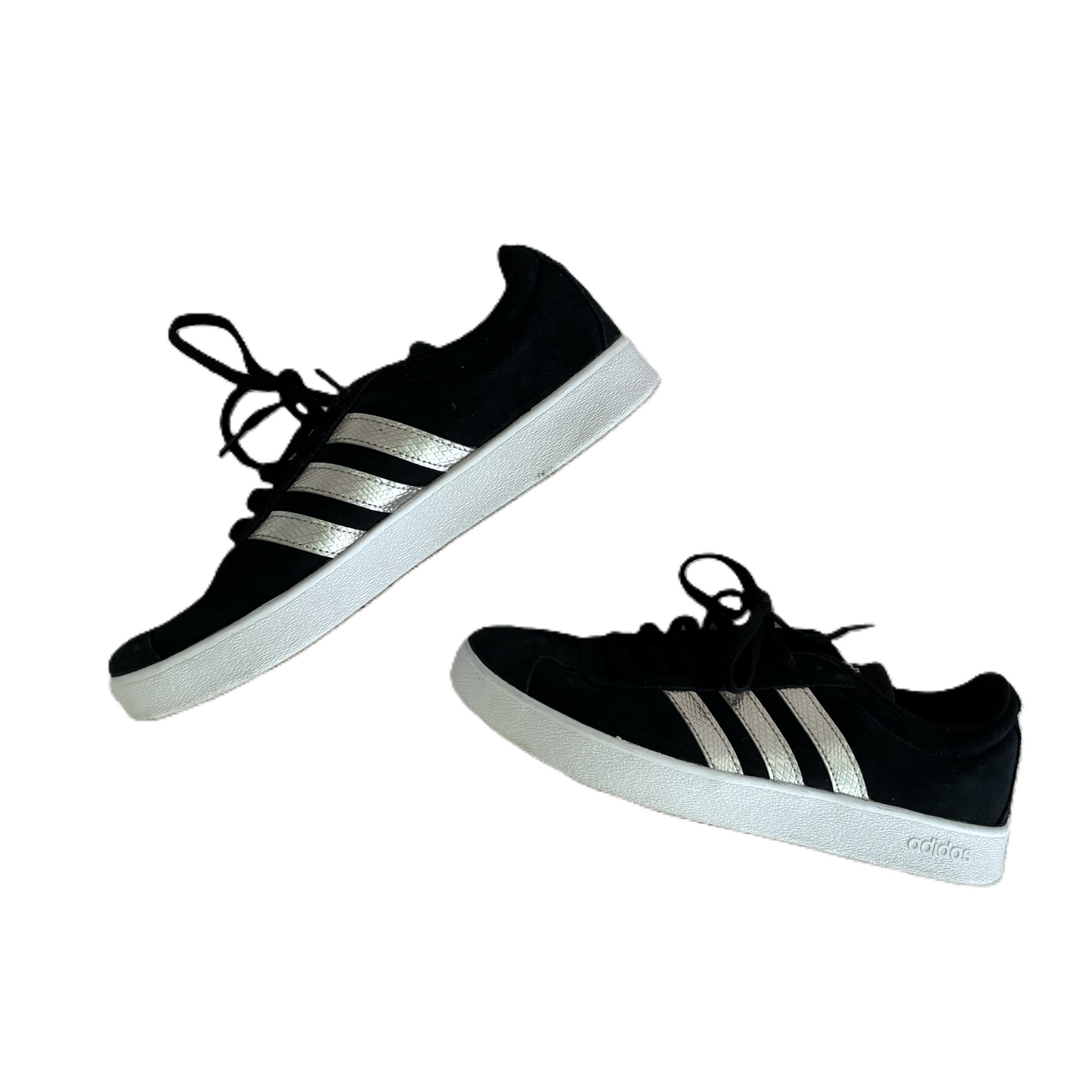 Shoes Sneakers By Adidas In Black & Silver, Size: 8.5