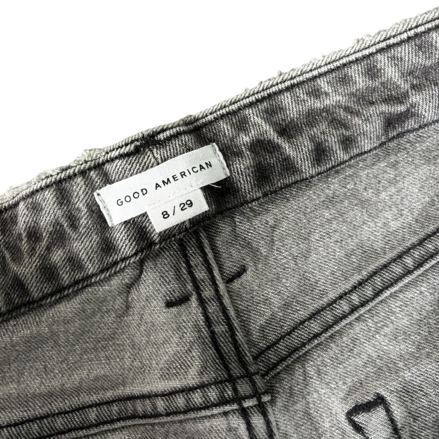 Jeans Straight By Good American In Grey Denim, Size: 8