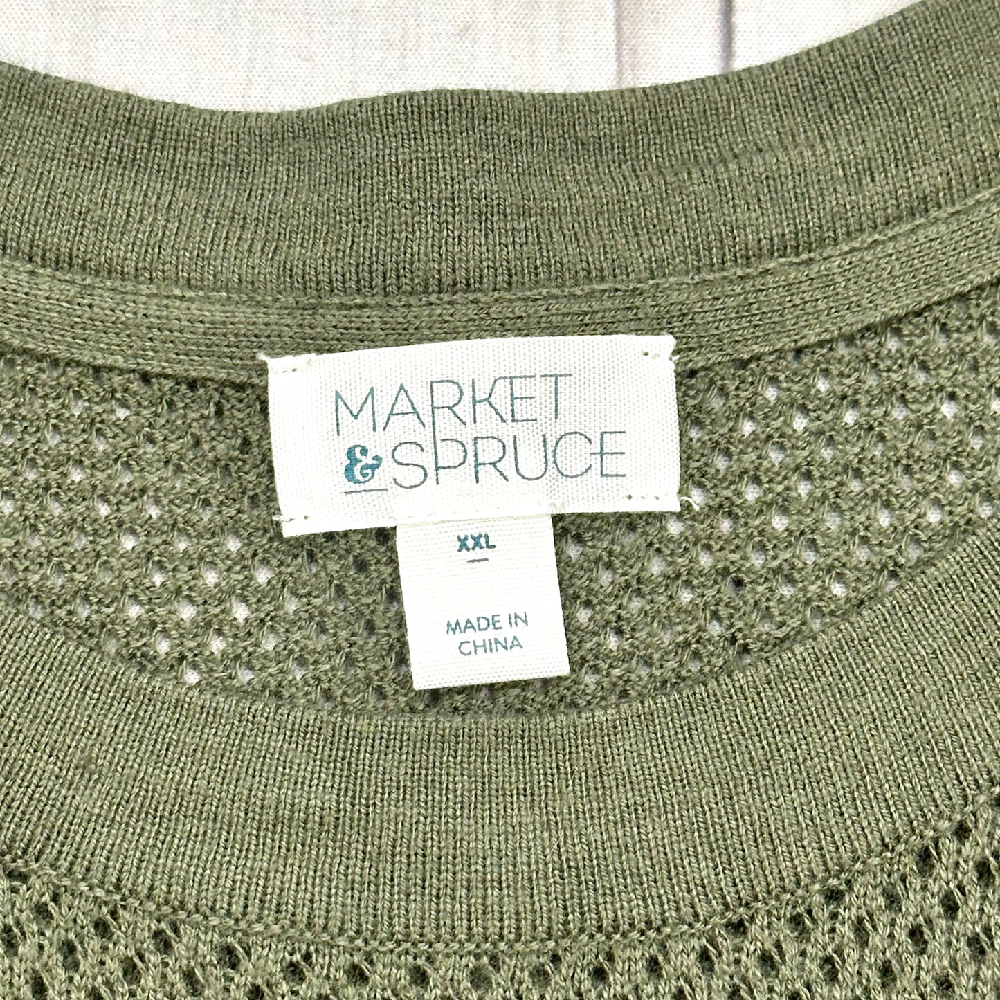 Sweater By Market & Spruce In Green & Orange, Size: 1x