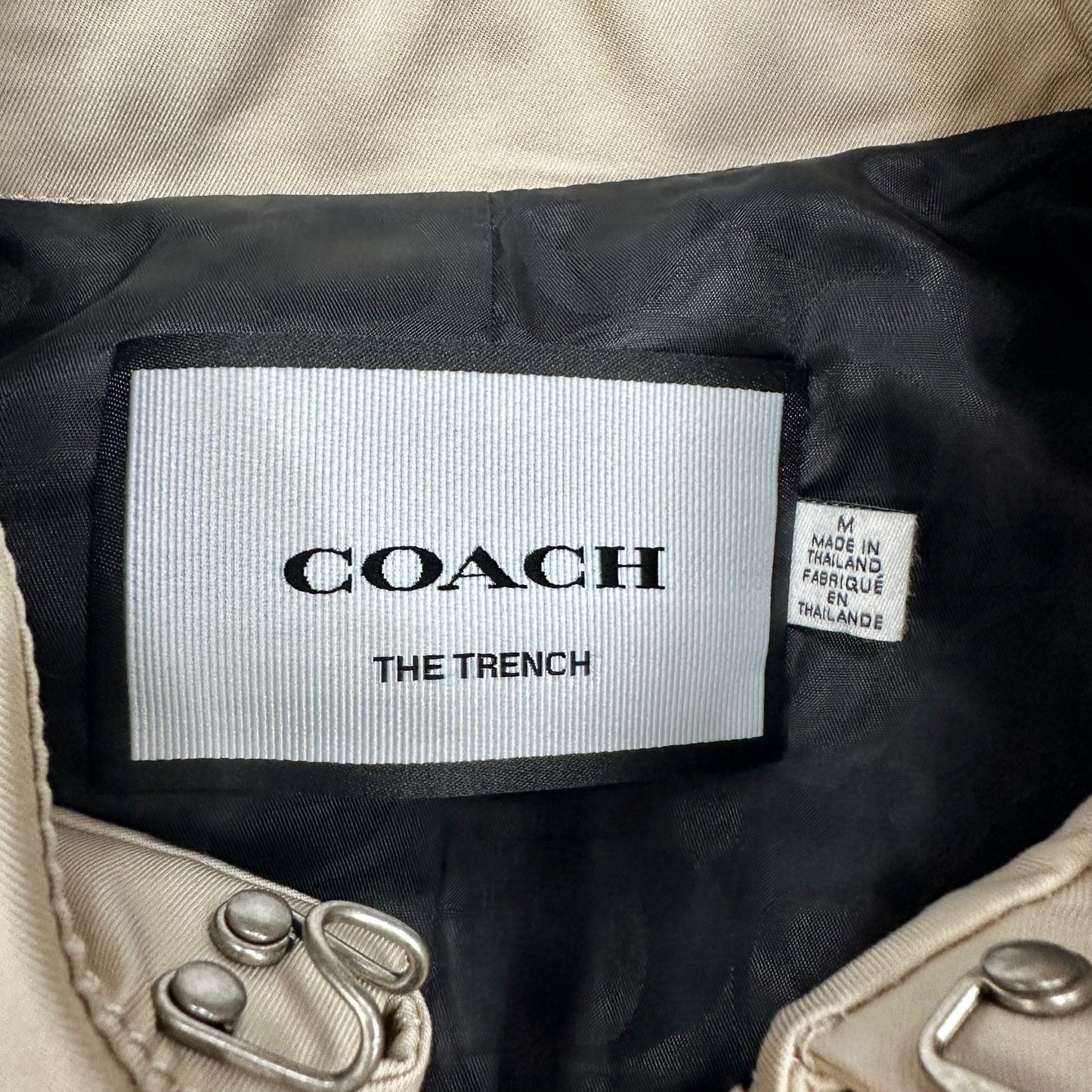 Coat Designer By Coach In Tan, Size: M