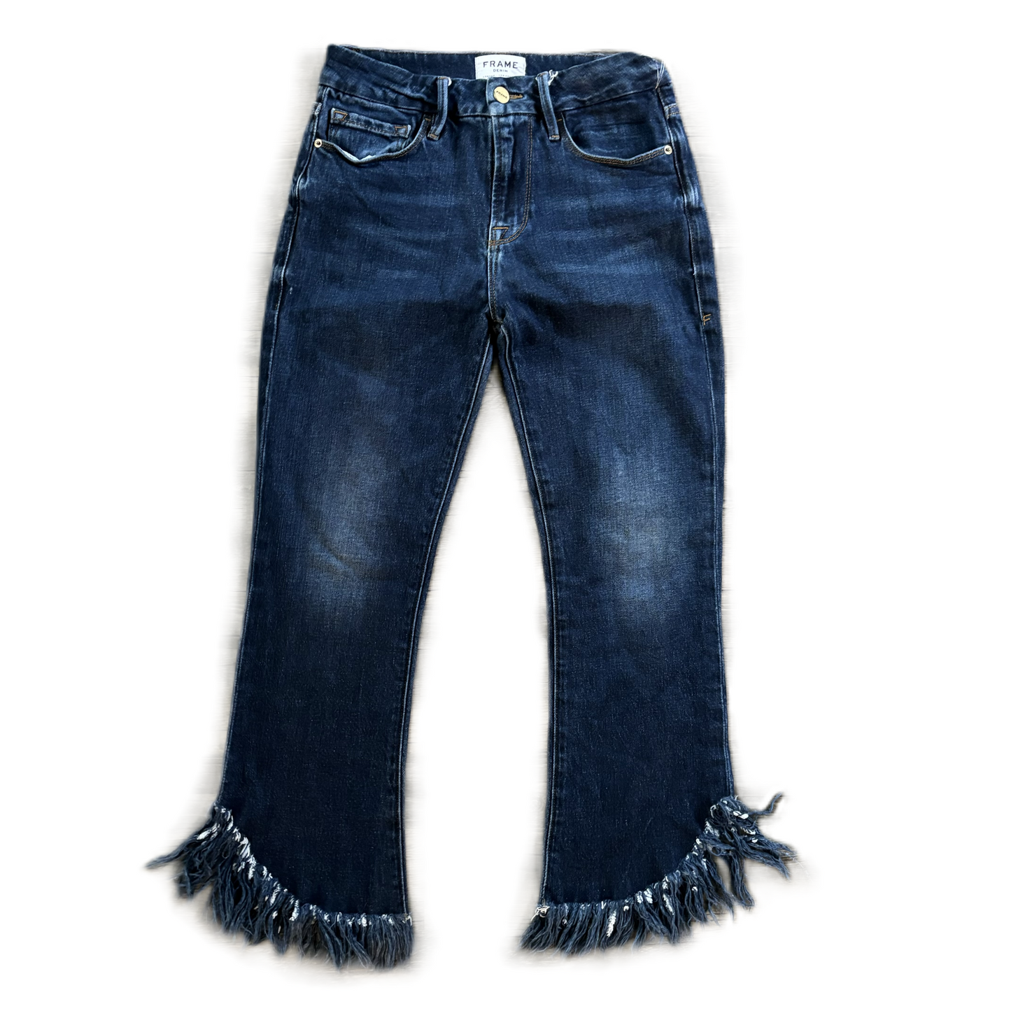 Jeans Boot Cut By Frame In Blue Denim, Size: 2