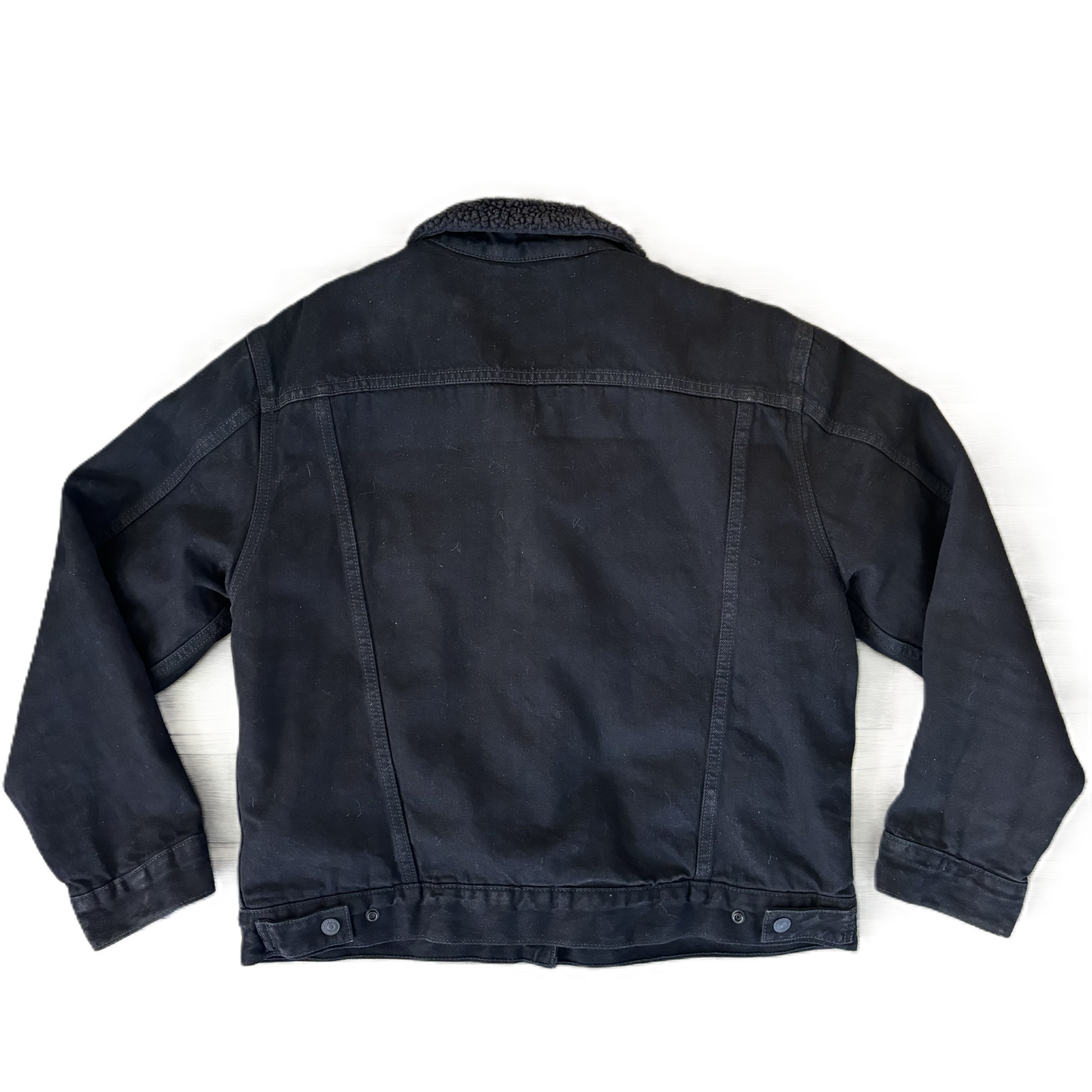 Jacket Denim By Levis In Black Denim, Size: L