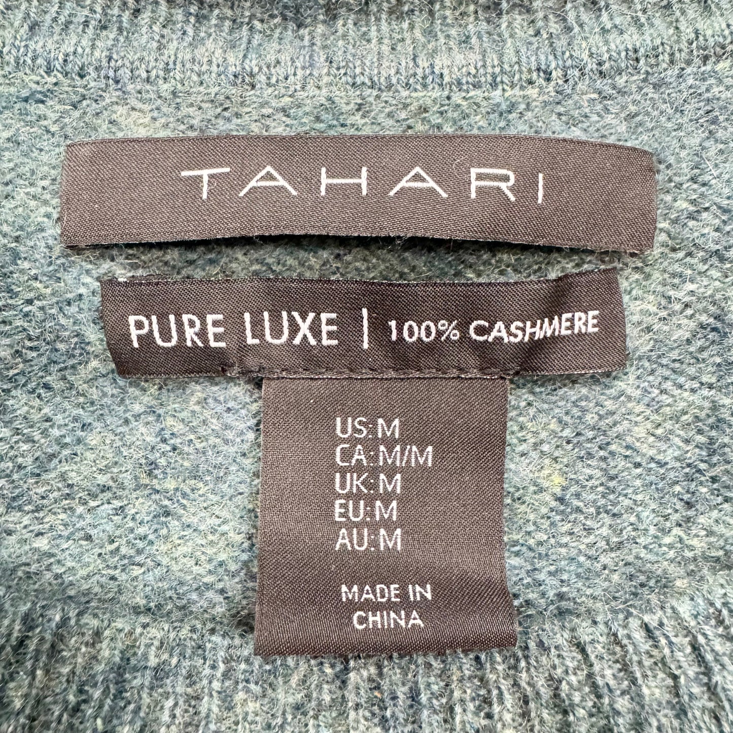 Sweater Cashmere By Tahari By Arthur Levine In Teal, Size: M