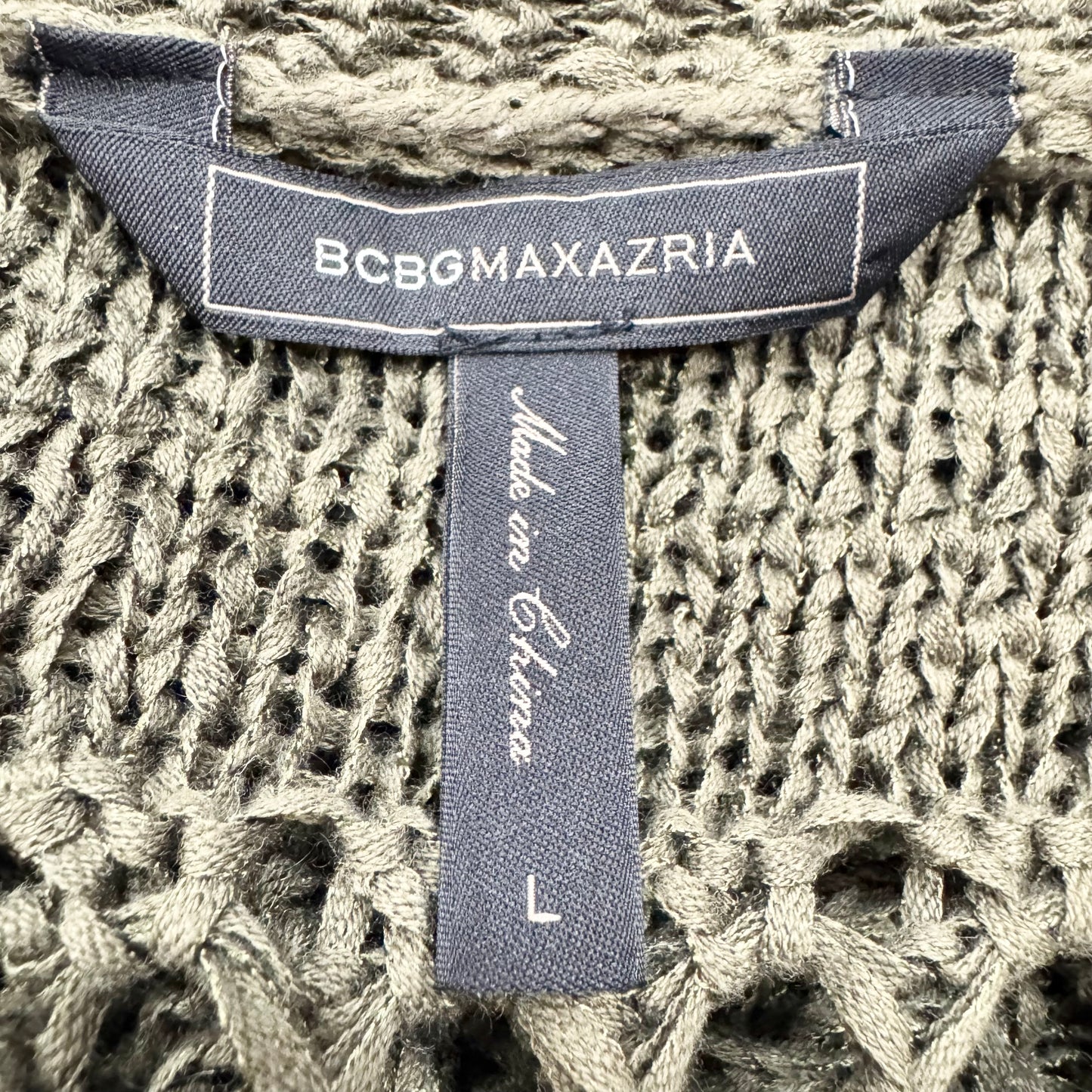 Sweater Cardigan By Bcbgmaxazria In Green, Size: L